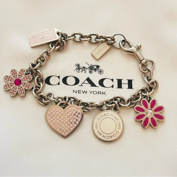 Coach Y2K Heart And Flower Charm Bracelet - Picture 6 of 13